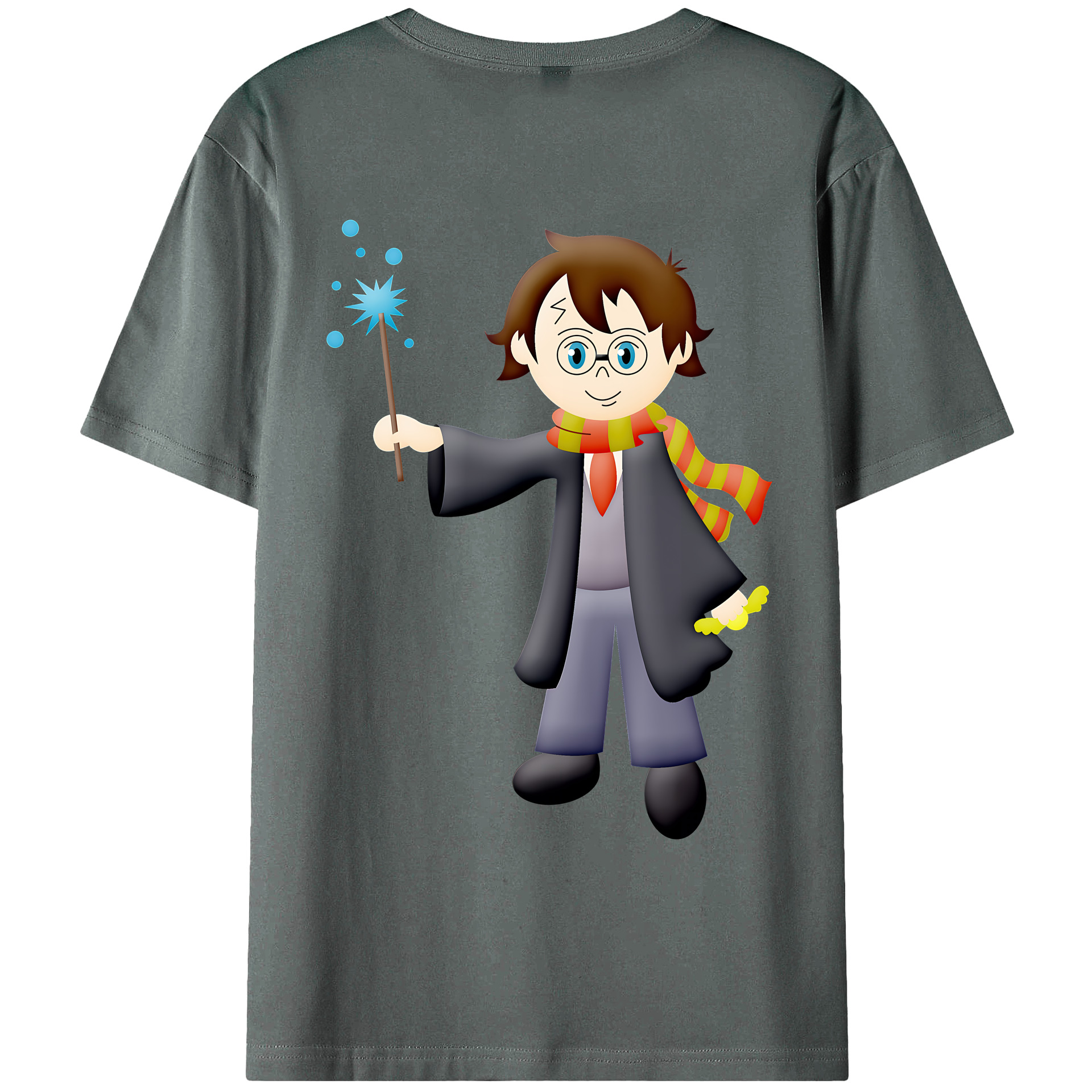 （画像用） Harry Potter ハリー・ポッターシリーズ 綿100％ メンズ半袖Tシャツ（バックプリント） 通気性